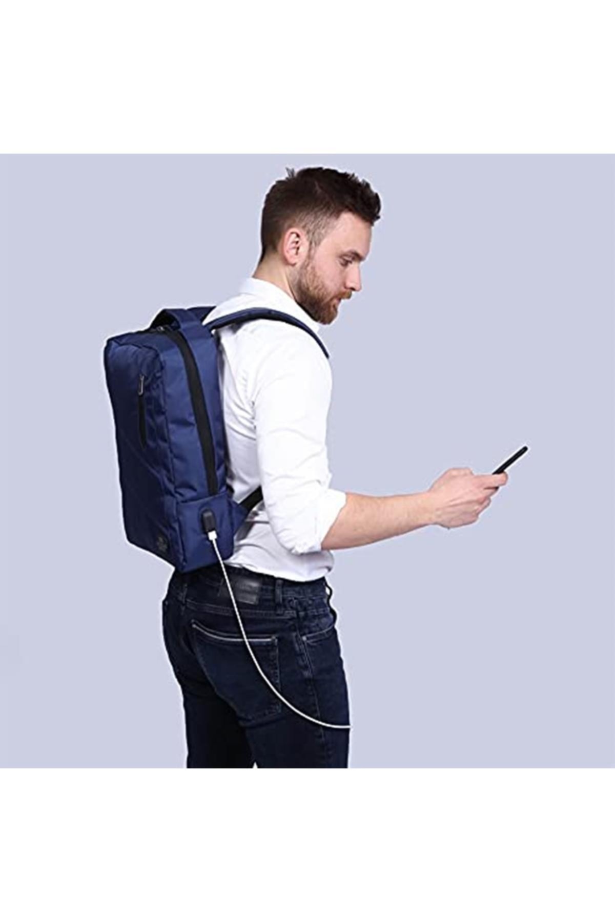 کوله پشتی زنانه آبی سرمه ای My Valice | MV2973 اورجینال - تصویر 2