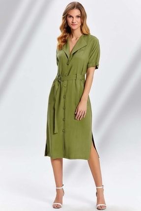 22057 Yeşil Elbise 22057-DRESS