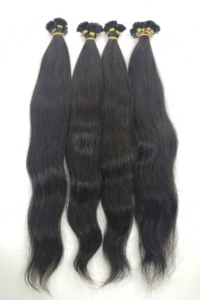 HalitCan HairKing Kadın Siyah Doğal Gerçek Insan Saçı 70 cm Doğal Mikro Kayna...