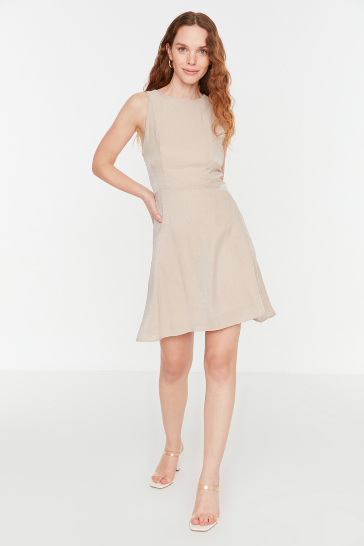 Trendyol Collection Kleid Grau Skater Fast ausverkauft