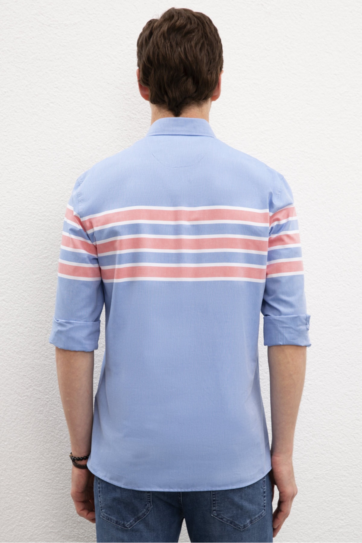 پیراهن مردانه آبی یو اس پولو | G081GL004.000.992060 اورجینال - تصویر 3