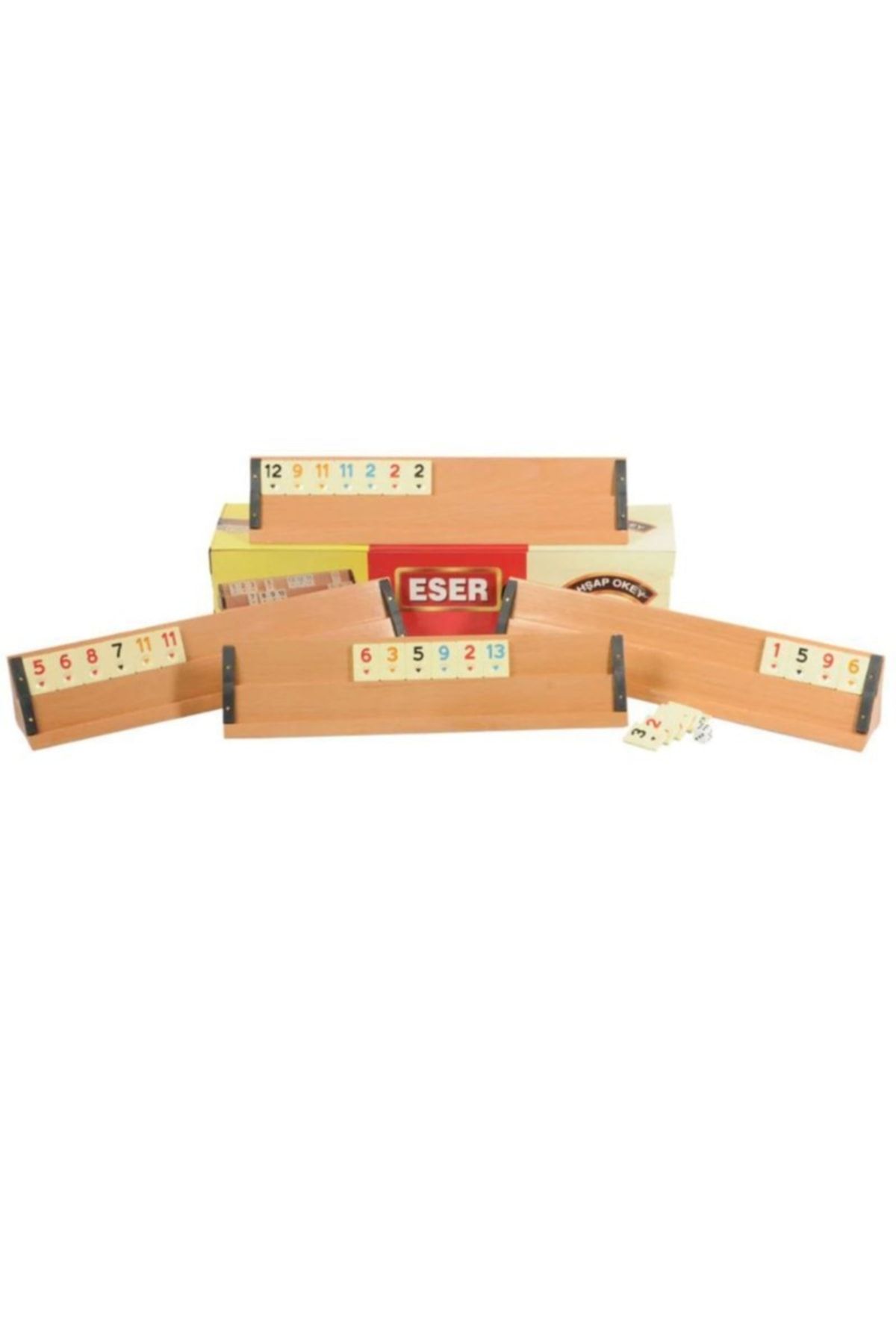 BULDUK-Wooden Okey Set Large Size Artifact Board Okey Set Board Game - Quality Okey Family Game 5