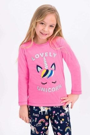 Rolypoly Lovely Unicorn Pembe Kız Çocuk Pijama Takımı RP1925-C