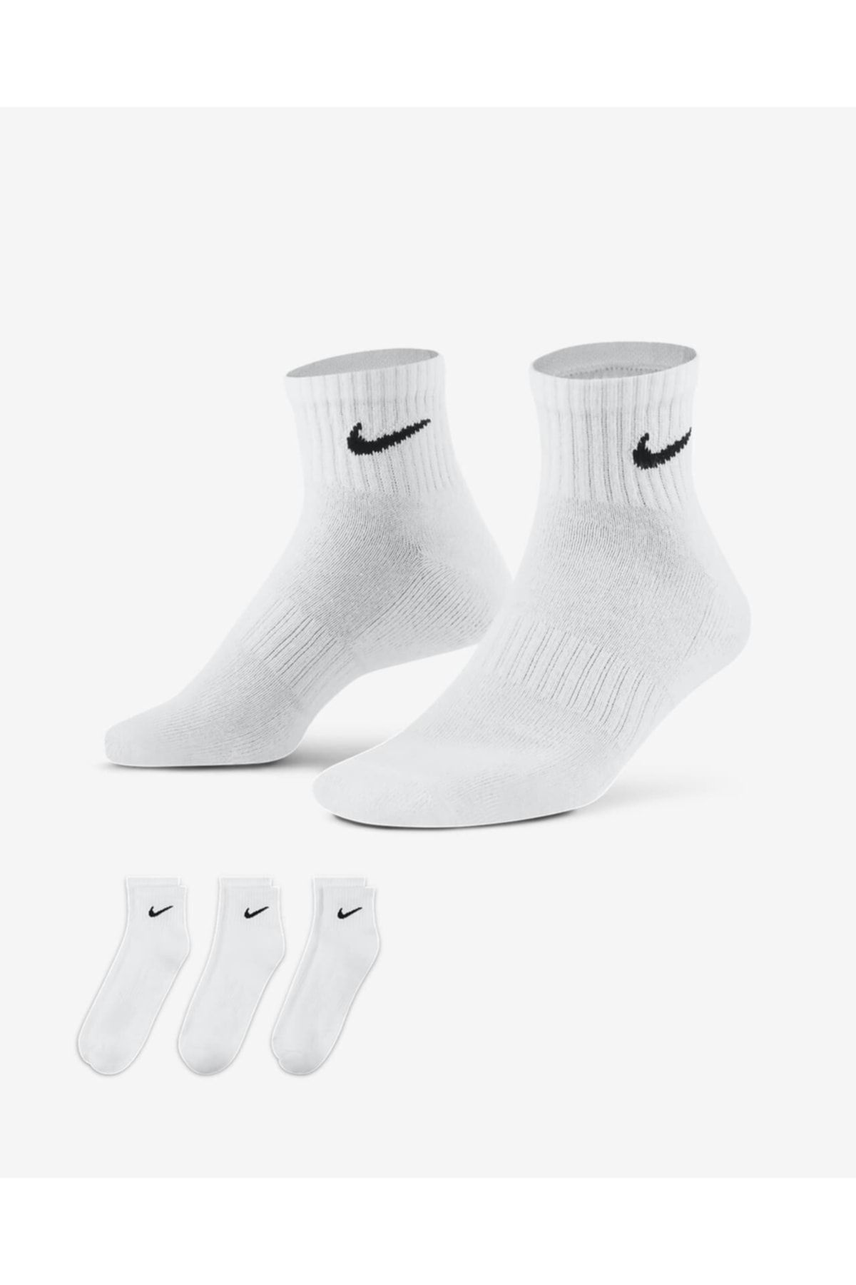 Nike-Sx7667-100 Everyday Cush Ankle Sports 3 Pack Men's Sports Socks 3