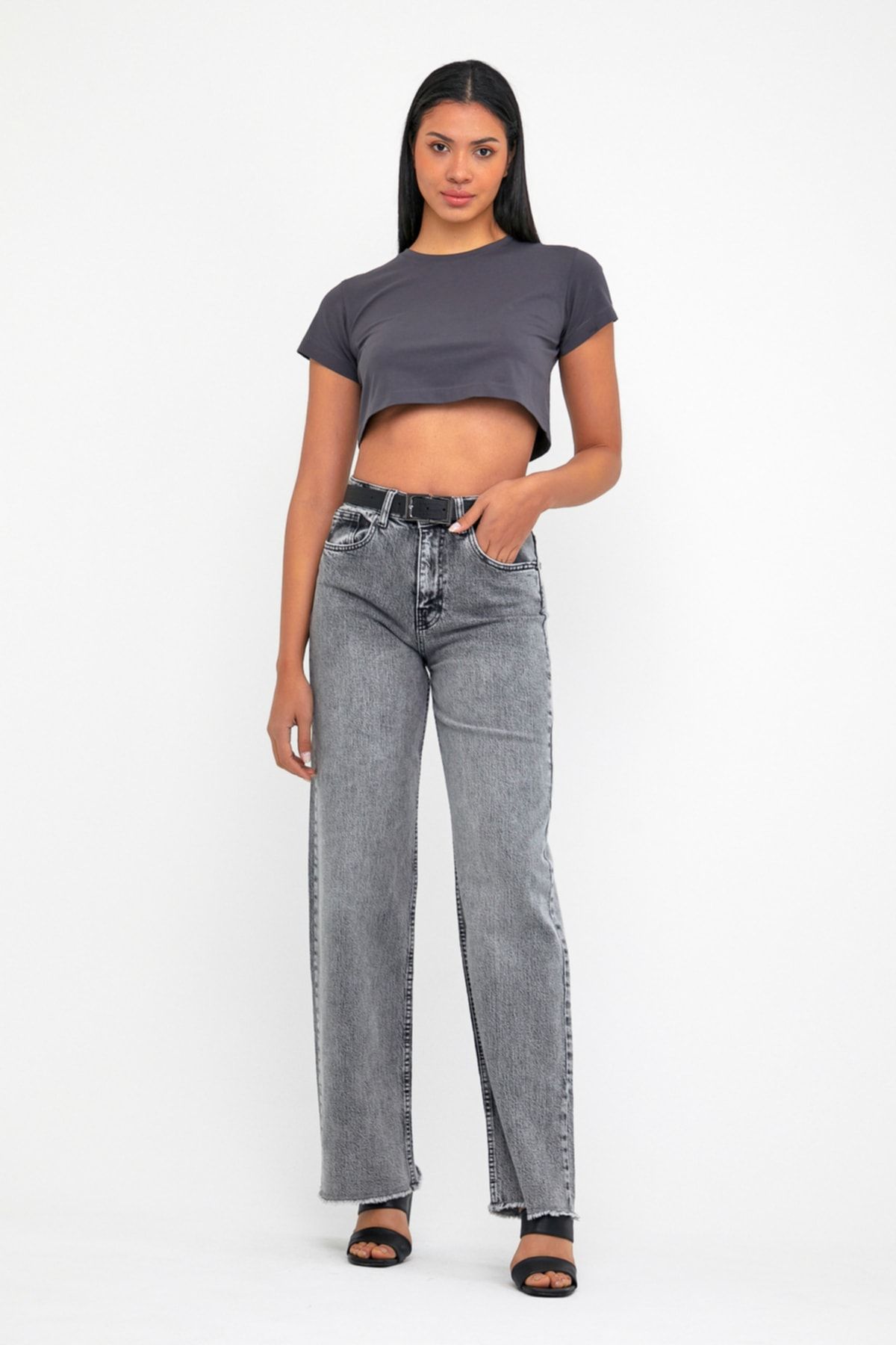 Wide Leg Likralı Pantolon