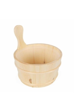 poolline Sauna Kova Kepçe Takımı Ahşap 5lt