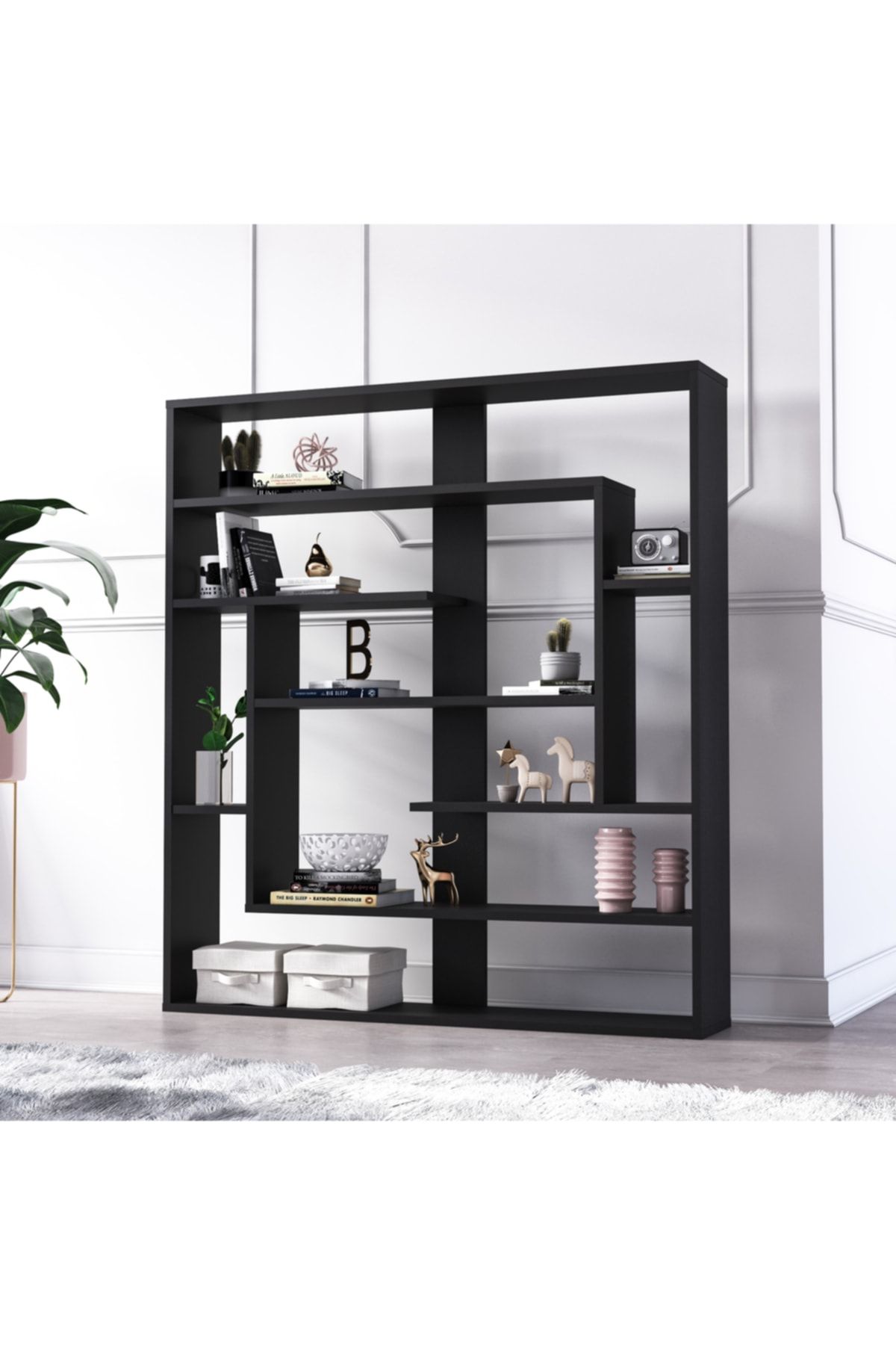 Minimadecor Sebastian Kitaplık, Siyah AN6605