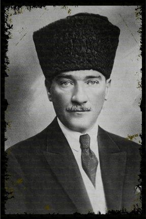 Gazi Mustafa Kemal Atatürk Retro Ahşap Poster atc420-1313