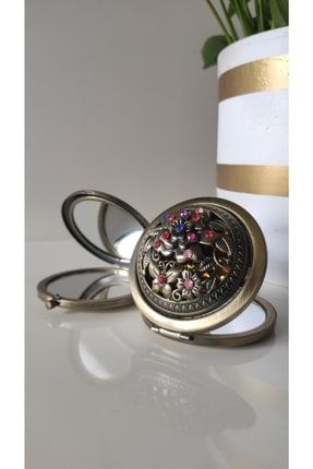 Cep Çanta Aynası Metal Makyaj Aynası Çiçek Kelebek Desenli 1cpayns1
