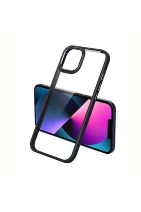 Apple Apple Iphone 12 Pro Max Uyumlu Krom Kamera Korumalı Silikon Kılıf Siyah NZH-KPK-KLF-KROM-0004