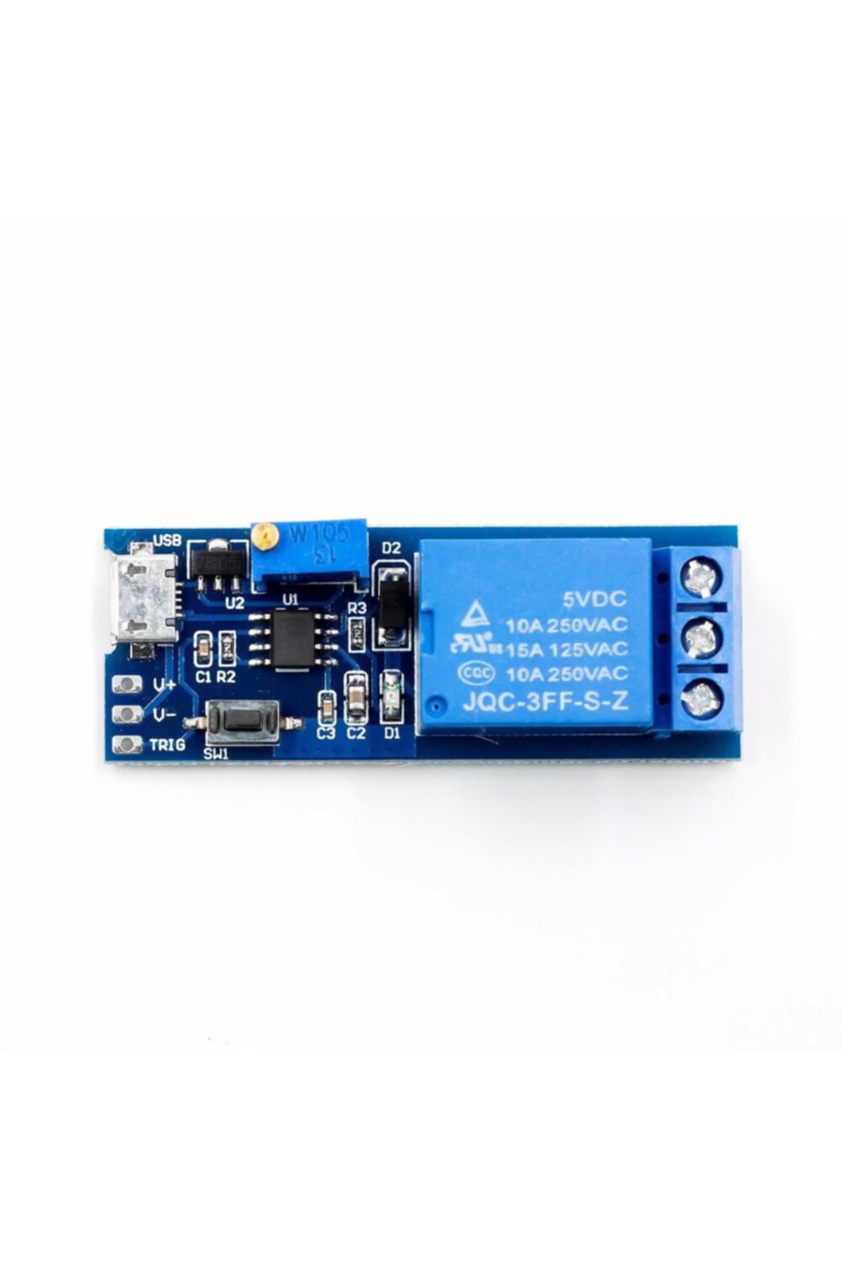 5v-30v Micro Usb Zaman Gecikme Röle Modülü 0-24sn Potansiyometre 6