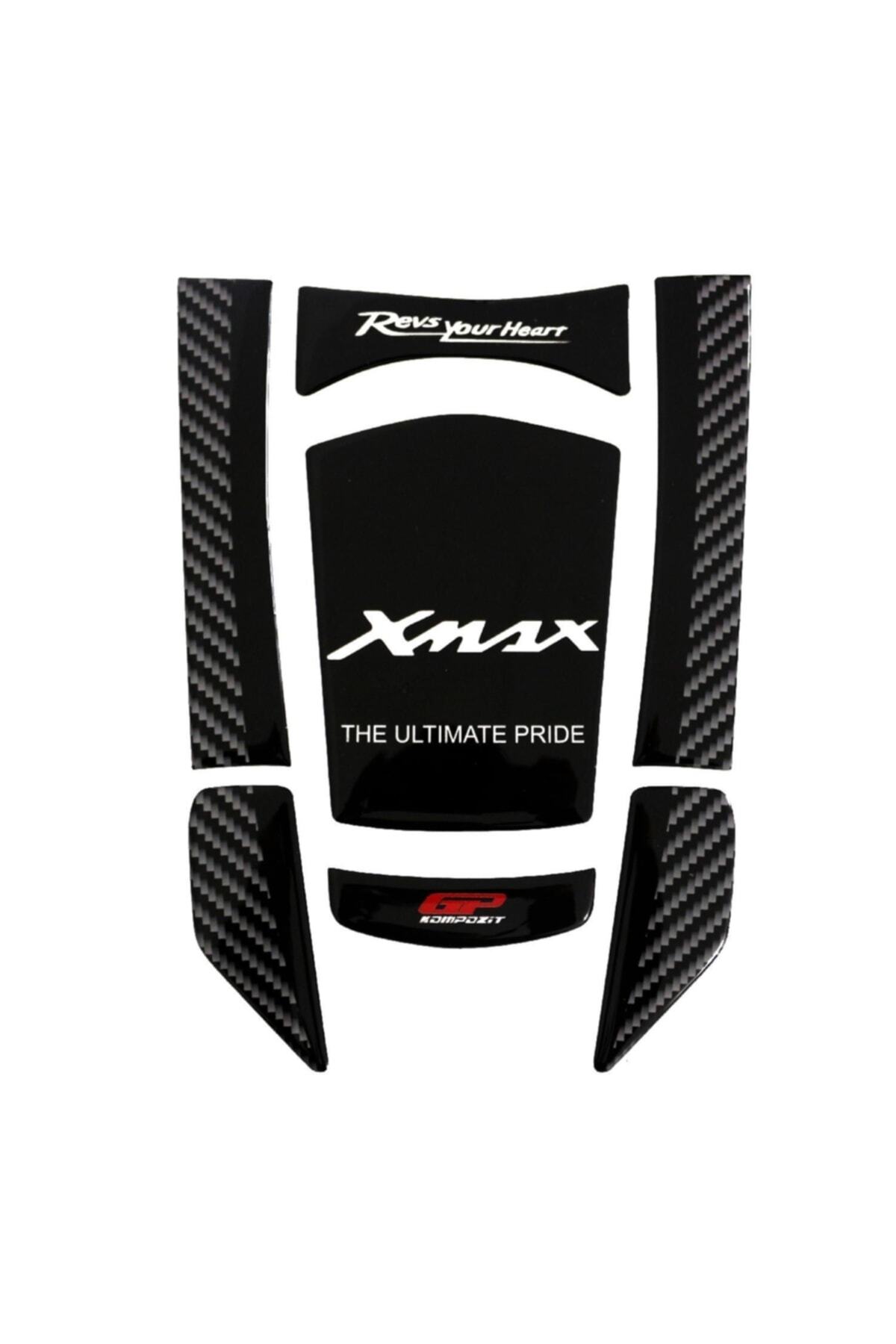 GP KOMPOZİT Yamaha Xmax 2018-2022 Uyumlu Tank Pad Seti Siyah-karbon