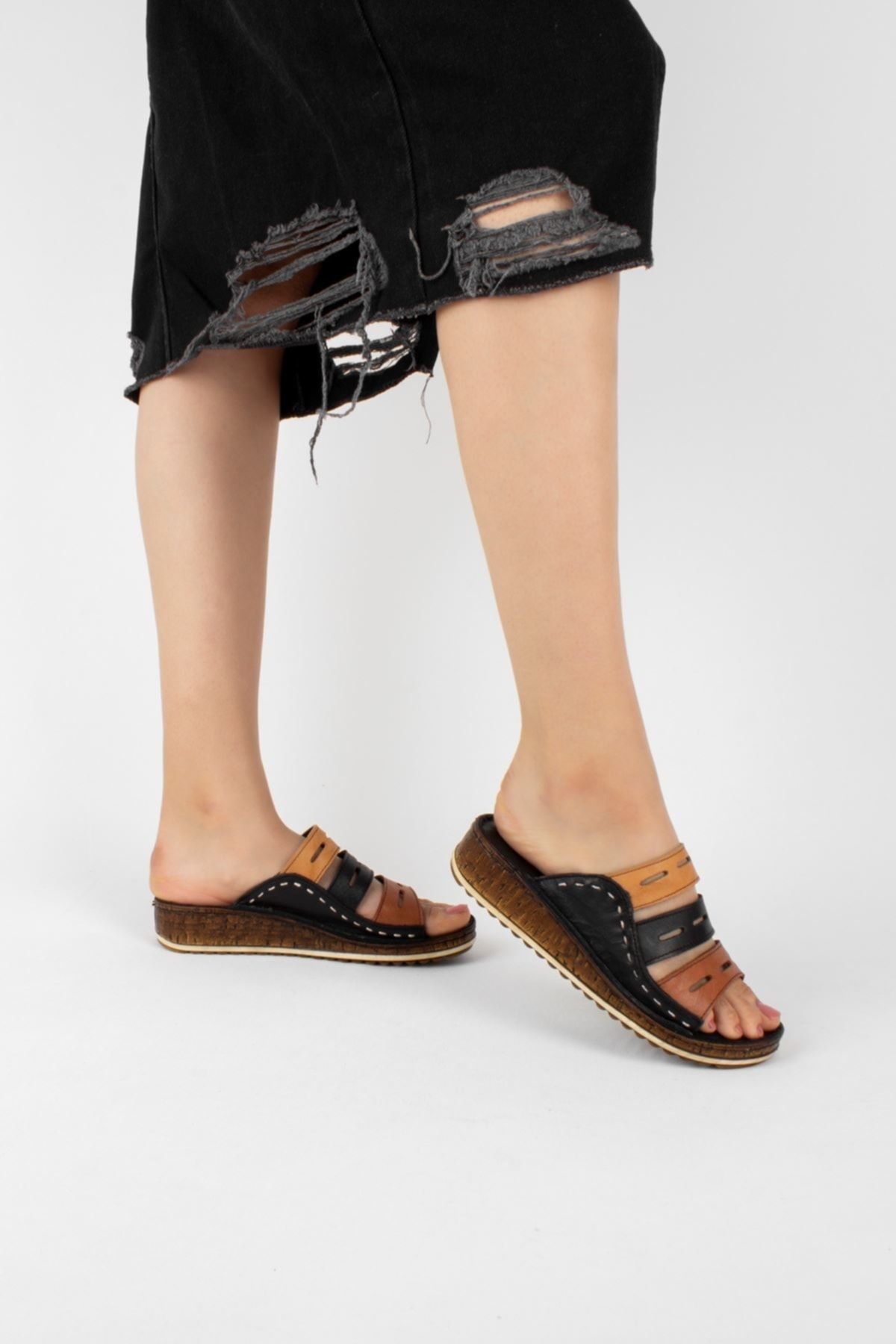 Lal Shoes & Bags Papuci De Damă Bern Din Piele Naturală-negri Masculin - 36