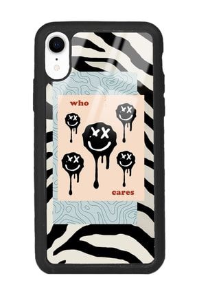 Iphone Xr Uyumlu Zebra Who Cares Tasarımlı Glossy Telefon Kılıfı IPXR-G-211