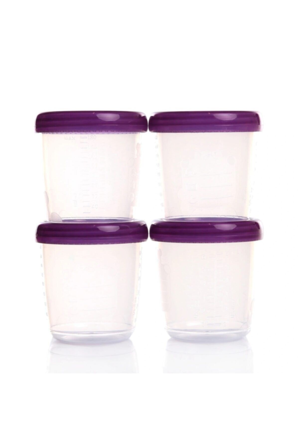 Genel Markalar Bebek Süt Ve Mama Saklama Kabı Ölçekli Mama Kutusu 180 Ml 4'lü