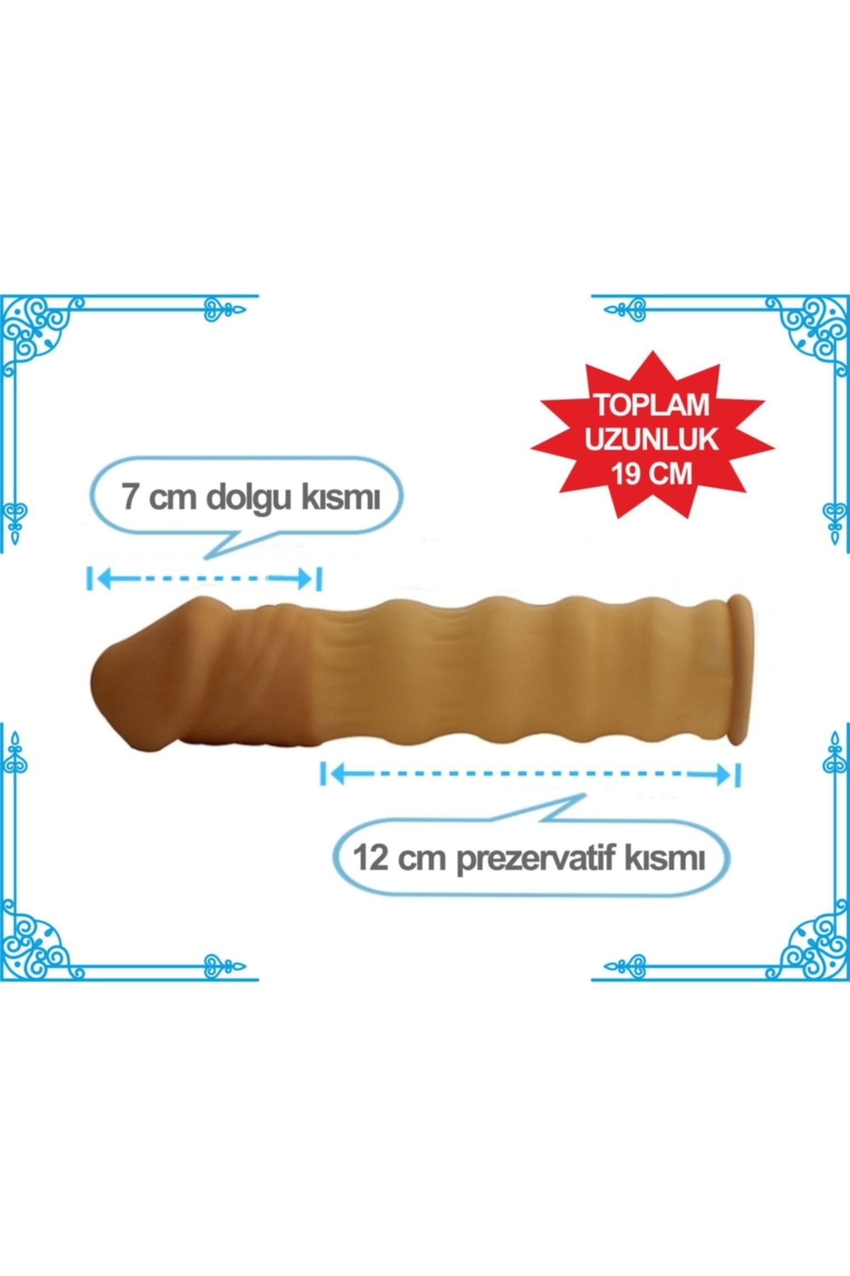 7 cm Dolgulu Uzatmalı Prezervatif Aromalı Masaj Yağı Hediyeli 2