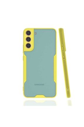Samsung Galaxy S22 Kılıf Parfe Kamera Korumalı Ince Çerçeveli Silikon Sarı krks5270745304533