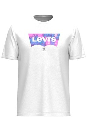 T-shirt Graphic Crewneck Te - Bw Palm Fill White+ A2823-0079