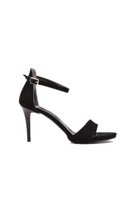 Klasik Siyah Süet Tek Bantlı Kadın Ayakkabı HAEC7042-SIYAH SUET
