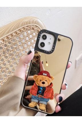 Iphone 12 Pro Max Teddy Bear Desenli Aynalı Kılıf TDYBEARC7