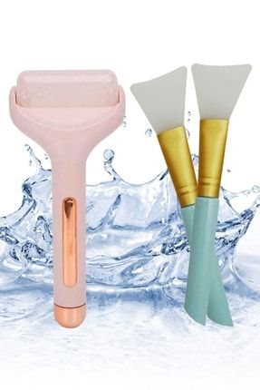 ® Ice Roller Buz Silindiri Terapi Etkili Cilt Soğutma Bakım Aleti+2li Silikon Cilt Maske Fırça PRA-5737203-3543