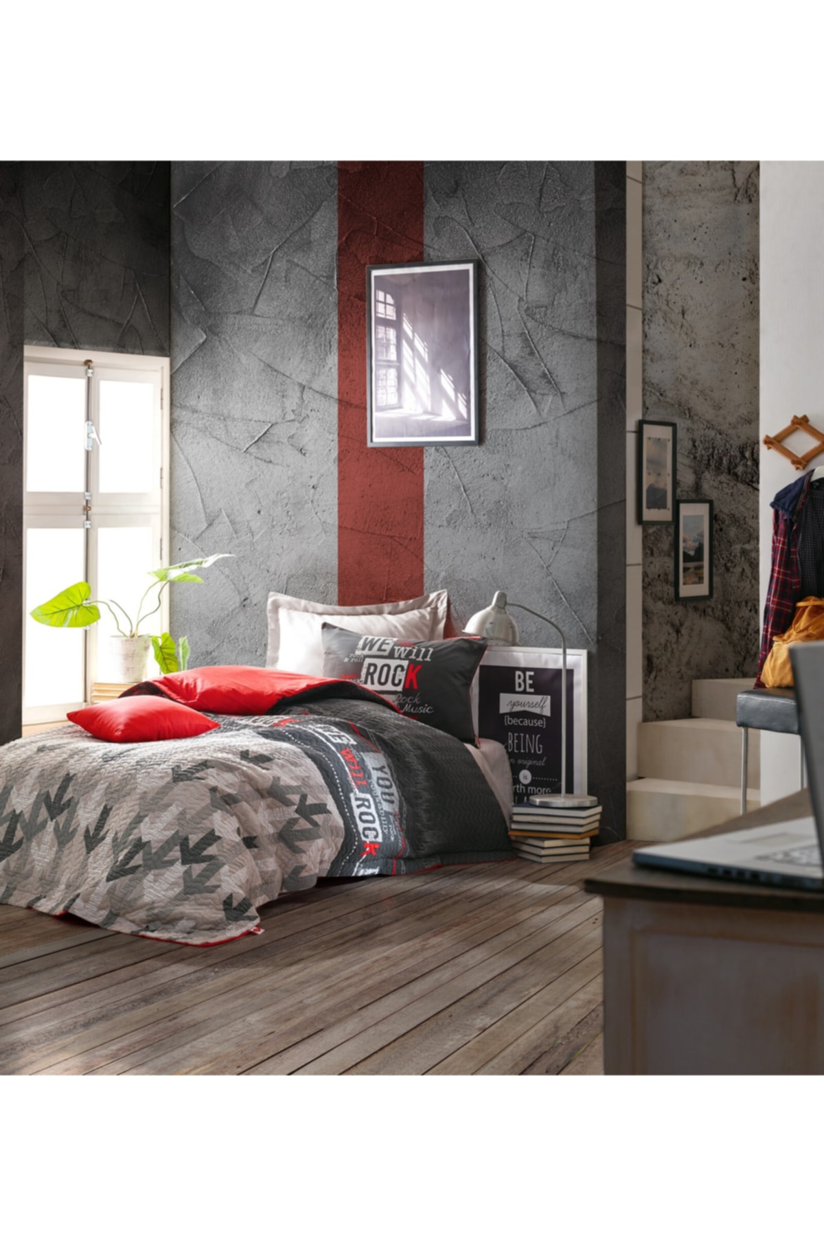 سرویس روتختی کاتن باکس ROCKKIRMIZITEKDÖRTMEVSİM