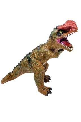 Dinazor T-rex Trex Sesli Işıklı Soft Yumuşak Malzeme 29 Cm Dinozor Kahve Yeşil P7108S2103