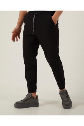Siyah Renk Paraşüt Kumaş Jogger Erkek Pantolon PBD2572