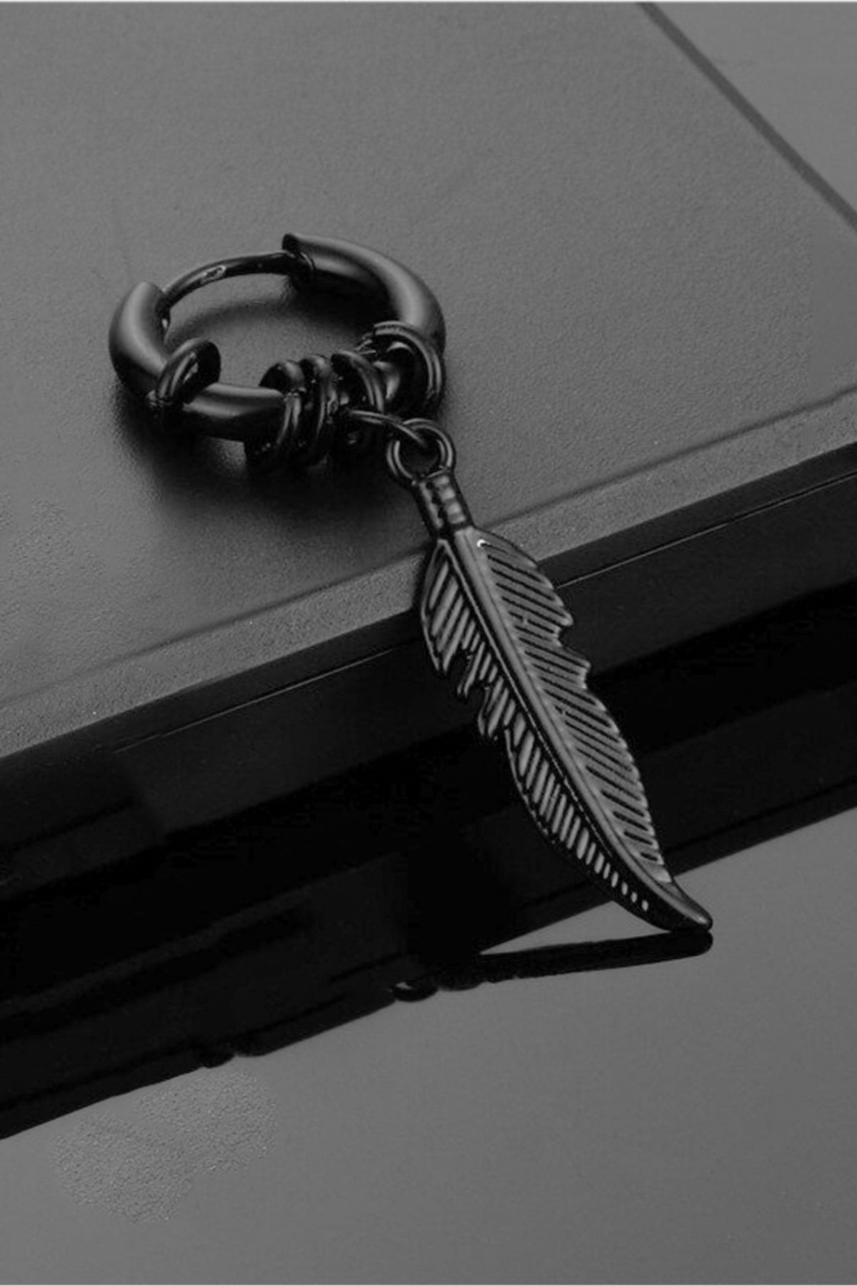 The Collection-Eagle Feather Steel Earring 2