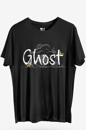 Ghost Yazılı Duman Özel Tasarım Oversize %100 Pamuklu T-shirt TYO01