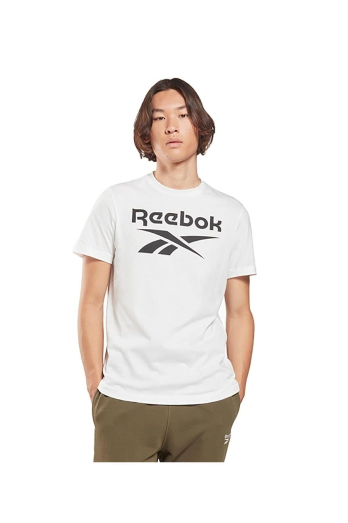 تی شرت سفید یقه گرد طرح چاپی آستین کوتاه مردانه ریباک Reebok (برند انگلستان)