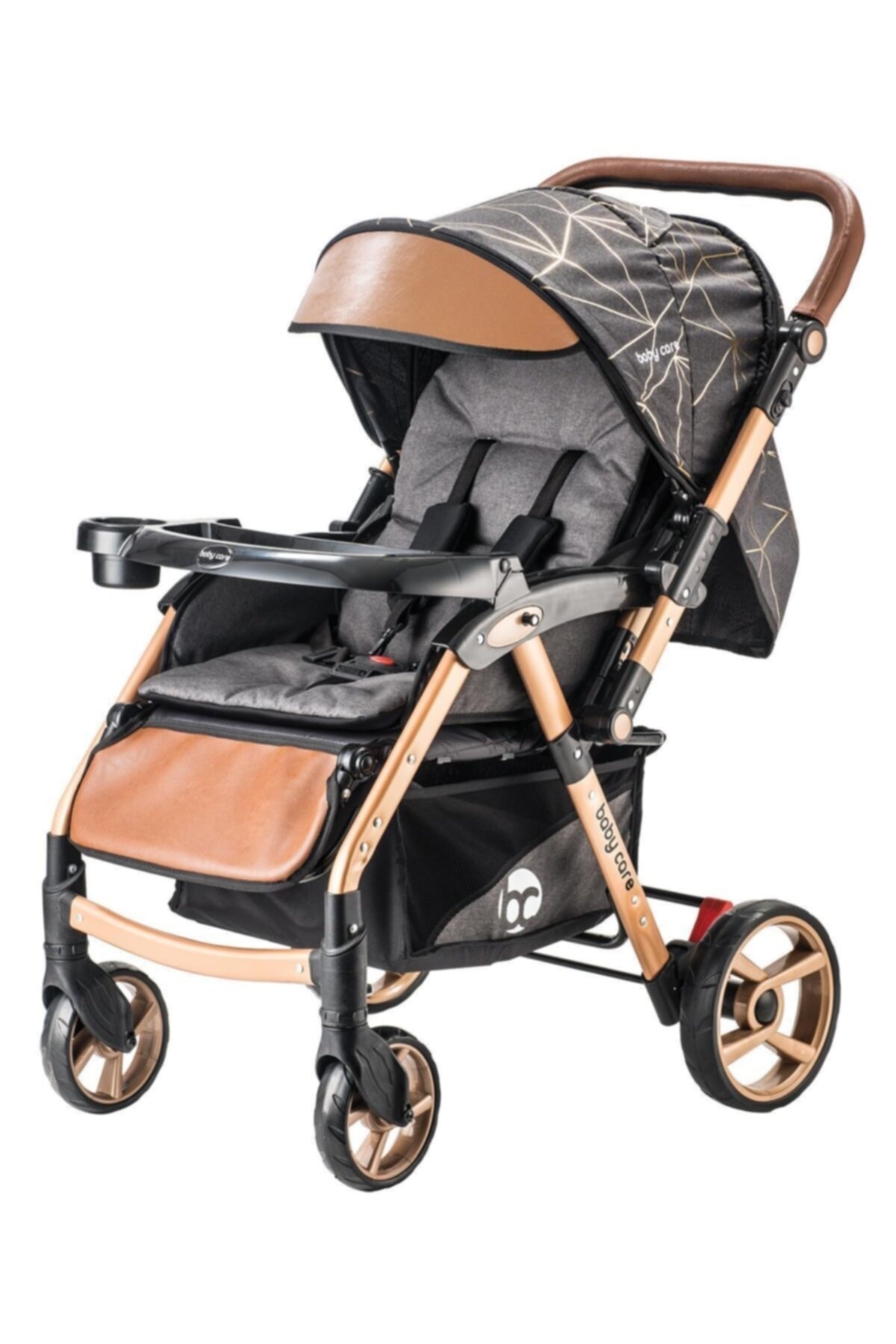 Baby Care 55 Maxi Pro Çift Yönlü Bebek Arabası Gold Siyah