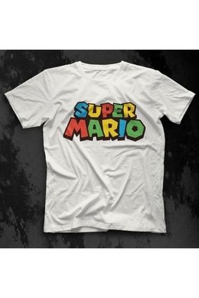 Super Mario Beyaz Çocuk Unisex Tişört T-shirt 5187WCT