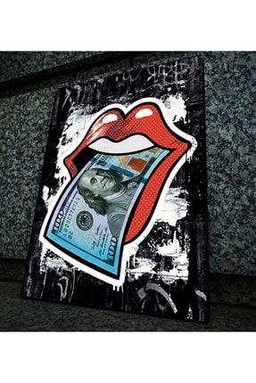 Money Lips Art - Dudak - Para Tuval Kanvas Tablo nzr-es41
