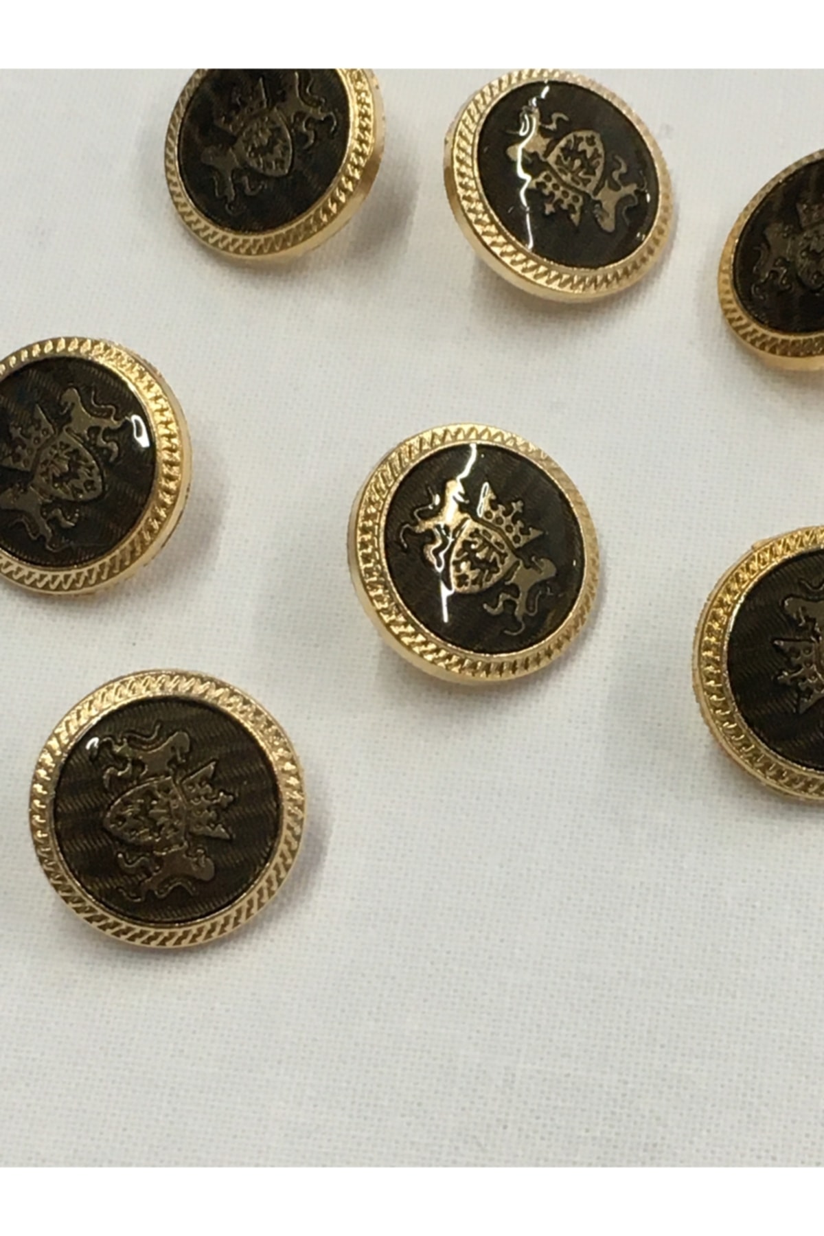 Metal Button Small Series Set of 8 / Double Lion Model