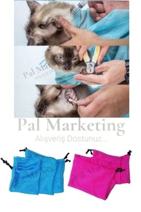 Palpet Kedi Yıkama Koruma Bakımı Filesi Pembe Renk Kedi Bakım Ürünleri Malzemeleri Temizliği Eldiven EXPAL055F KEDİ YIKAMA FİLESİ