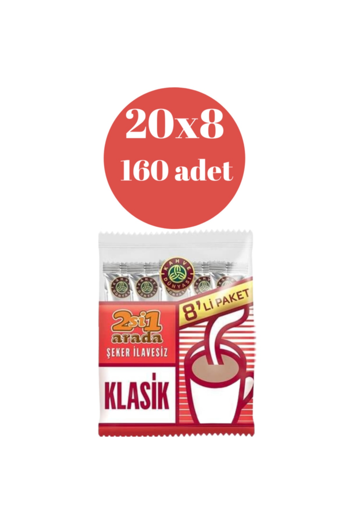 Kahve Dünyası 2si 1 Arada Klasik 8*20(160adet)