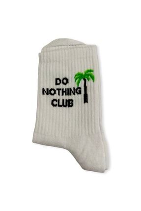 Unisex Kolej Soket Do Nothing Club Yazılı Çorap çorap14