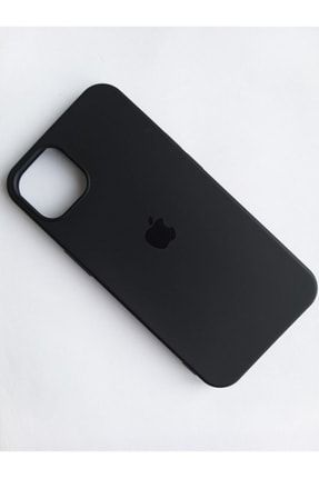 Iphone 13 Uyumlu Siyah Lansman Içi Kadife Silikon Logolu Kılıf 13Logolu