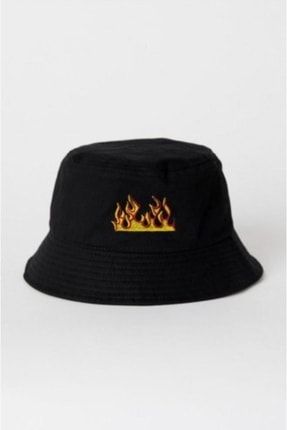 Siyah Alev Balıkçı Şapka Bucket Hat EFBUTIK7472