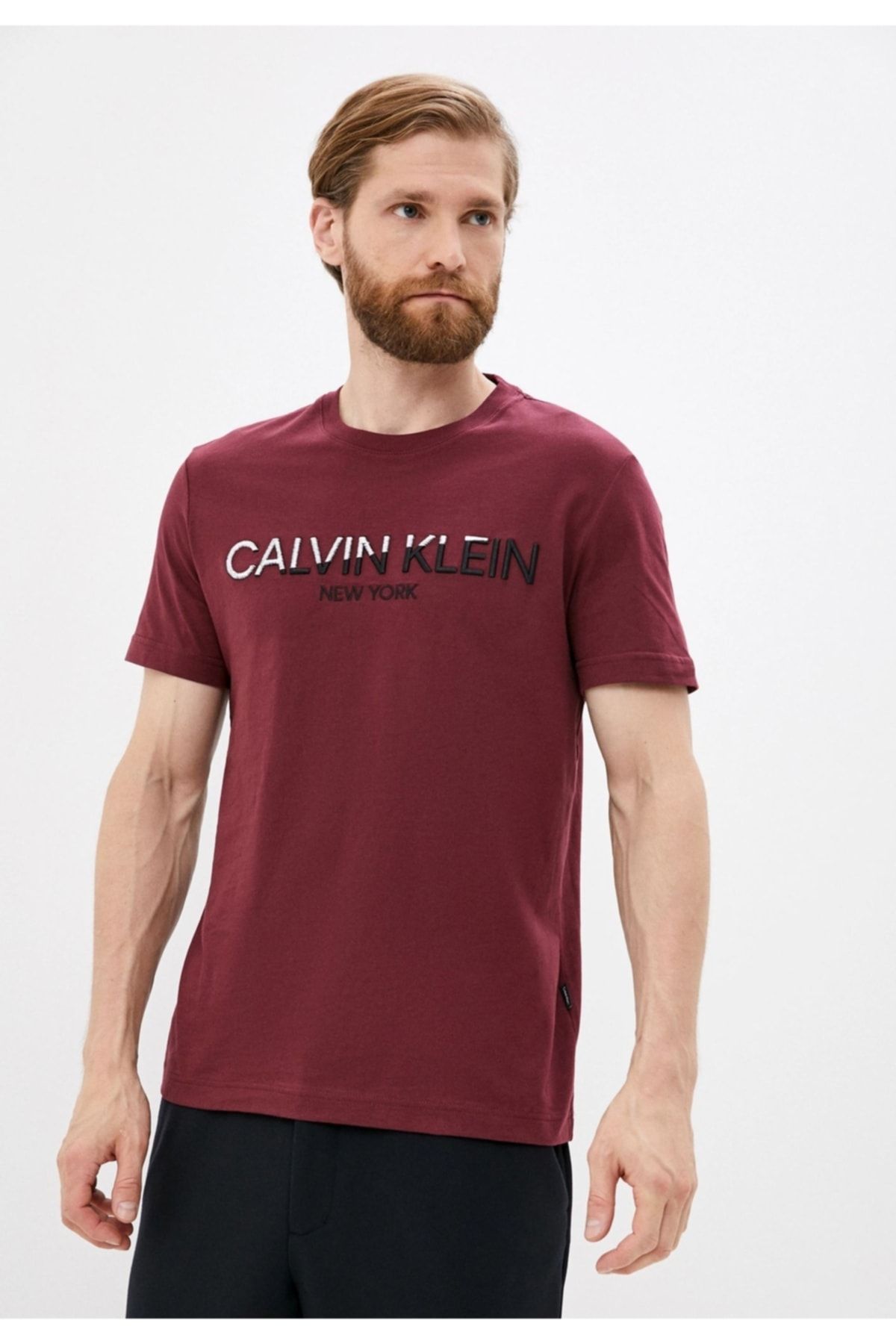 Calvin klein t sales shirt bordeaux