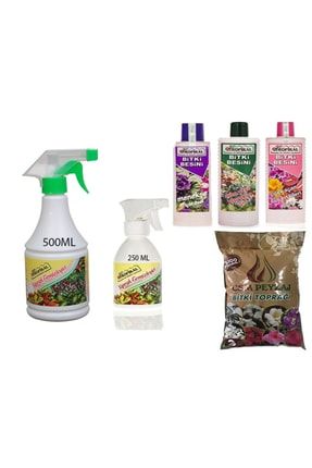 Çiçeklerdeki Sinekler Haşereler Için Ilaç Seti Çiçek Böcek Ilacı Seti Çiçek Canlandırma Seti 500ml-250ml-ilac-yesil-menekse-cicek-tpr