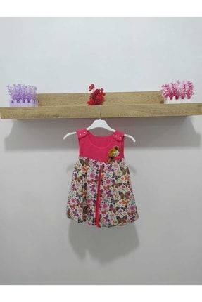 Çocuk Elbise Çiçekli Üstten Çıtçıtlı t45