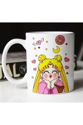 Japanese Anime Sailor Moon Tasarım Baskılı Seramik Çay Kahve Kupası VNS1063