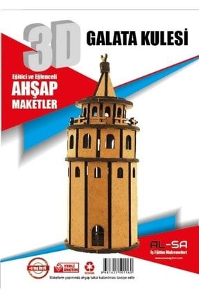 3d Ahşap Galata Kulesi Maketi (boyanabilir) AHSP03