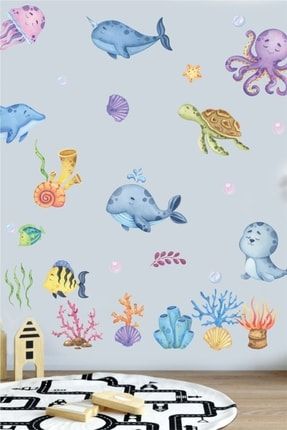 - Okyanus Serüveni Dekoratif Çocuk Odası Duvar Stickerı DWS-134