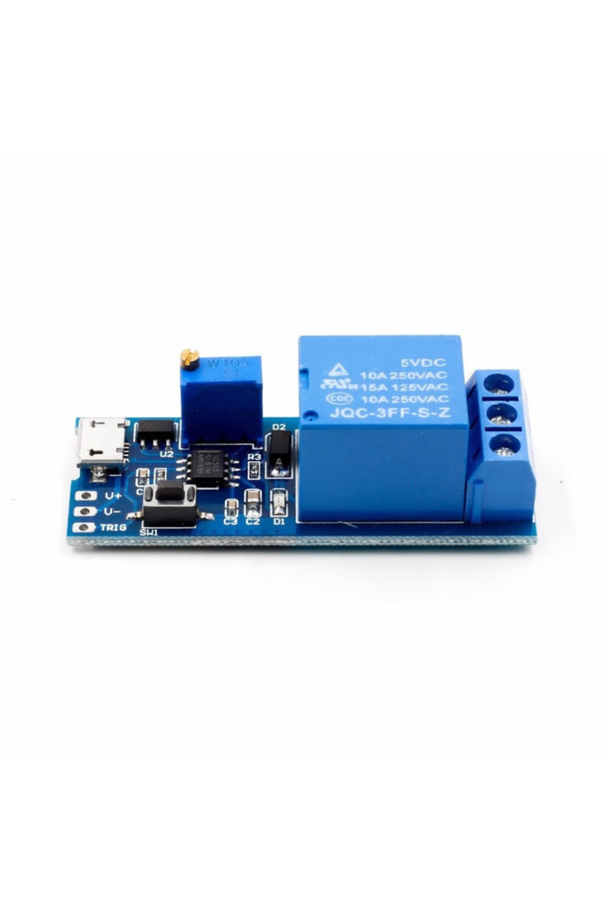 5v-30v Micro Usb Zaman Gecikme Röle Modülü 0-24sn Potansiyometre 2