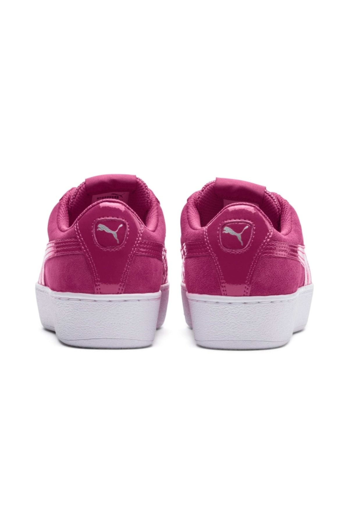 Puma کفش کتانی زنانه چرم صورتی Vikky Platform 100352566