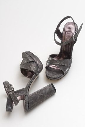Jade Platin Baskı Kadın Topuklu Ayakkabı 1-08K01