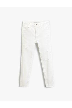 Basic Slim Fit Eskitilmiş Denim Pantolon Cepli Pamuklu 2SKG40013AD